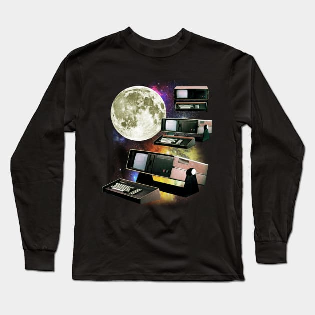 Computers in Space (Vintage Geek) Long Sleeve T-Shirt by robotface